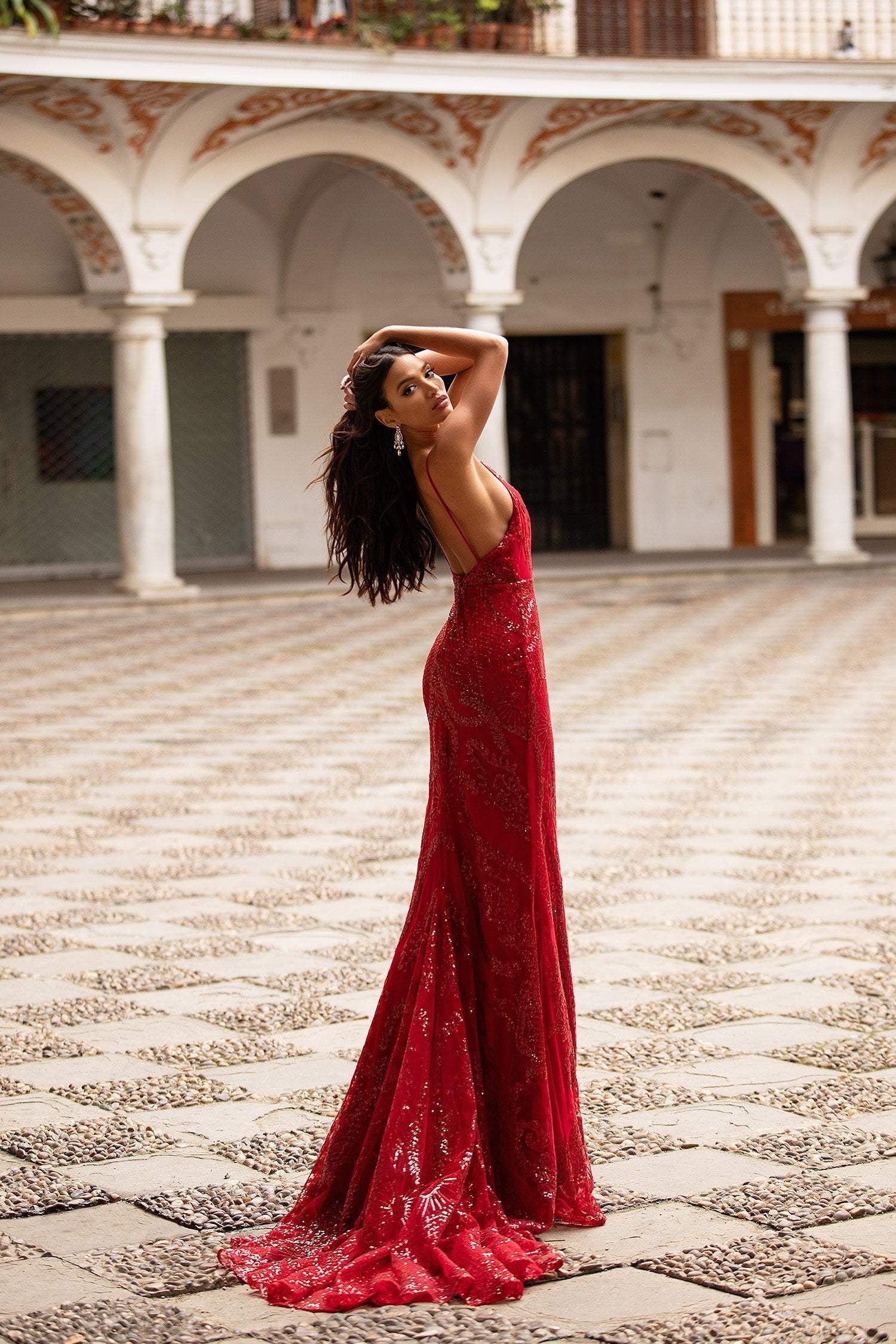 Rendira Backless Sequin Gown | Afterpay ...